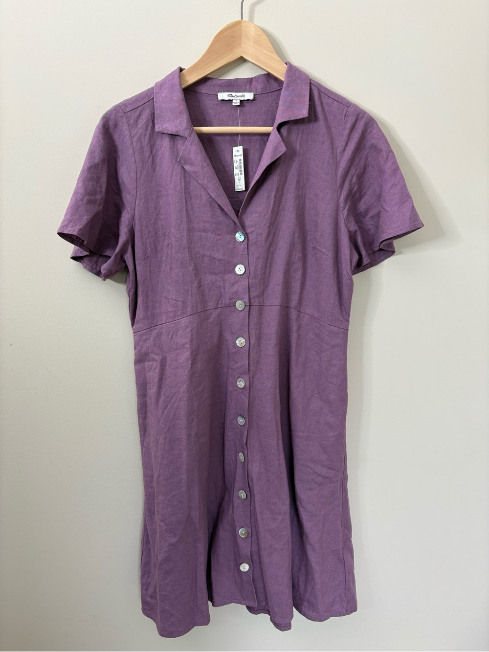 Madewell Kacie Mini Shirtdress Size 8 Purple New with Tags